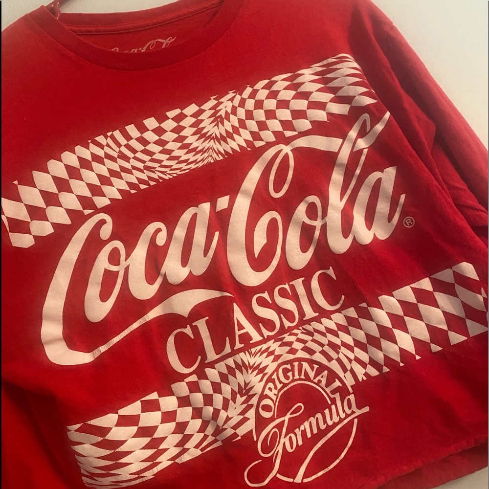 Coco Cola Red Long Sleeved Crop Top